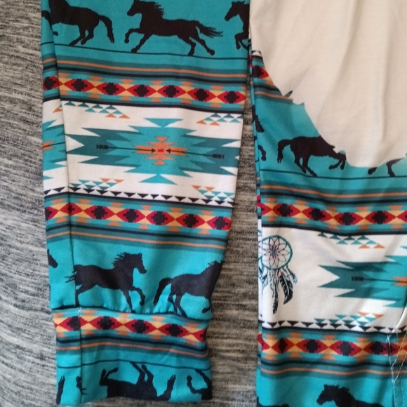 Boho Horse Equestrian Print Southwest Aztec Print Hoodie Sweatshirt Size XL - Picture 9 of 14